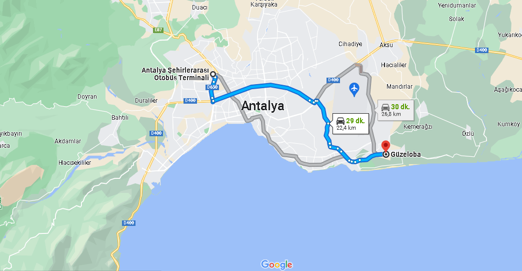 Antalya Otogardan Güzelobaya Nasıl Gidilir