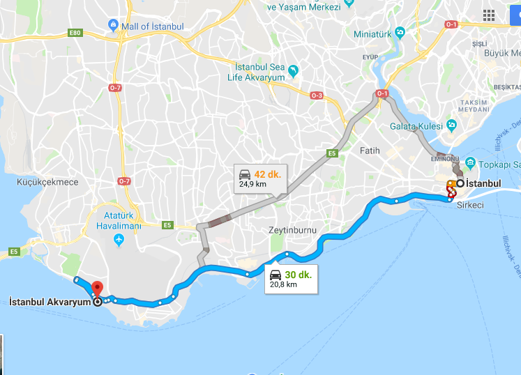 İstanbul Akvaryum Florya’ya Metrobüsle Nasıl Gidilir?