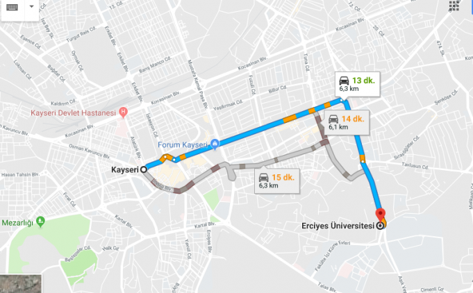 Erciyes Üniversitesi Nerede, Nasıl Gidilir?