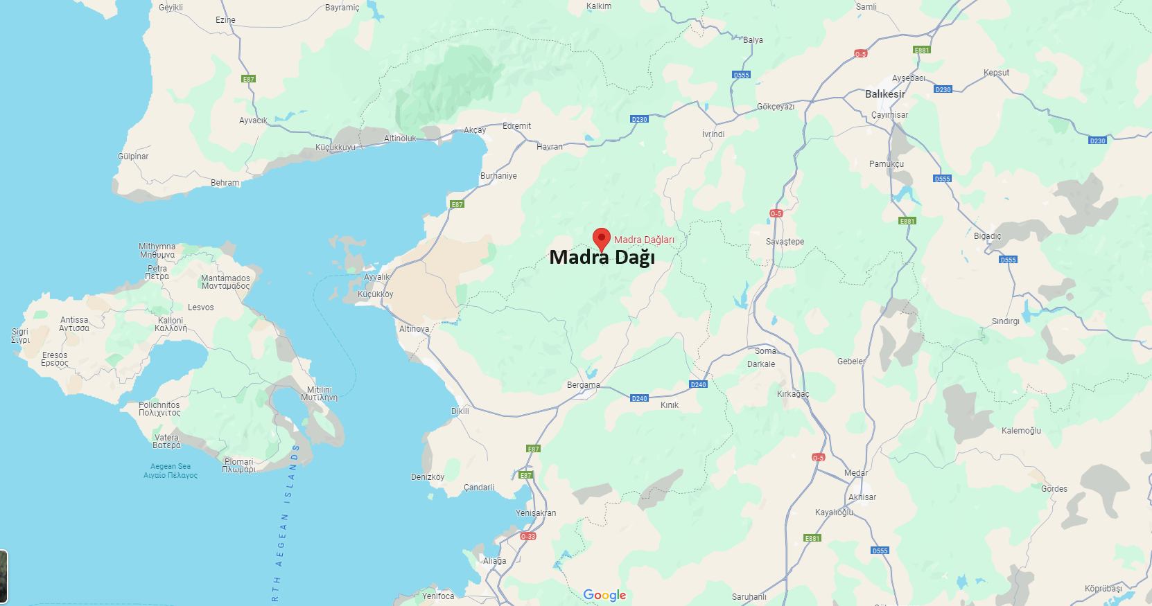 Madra Dağı hangi şehirde?